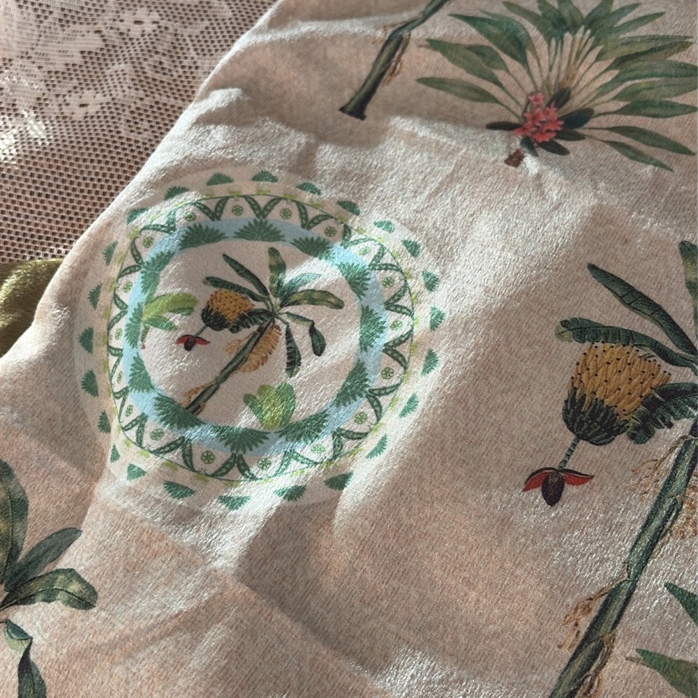 Krsnaa Mehta Tropical Palm Tree Crane Butterfly Botanical Chic Pillow Covers - Picture 13 of 16